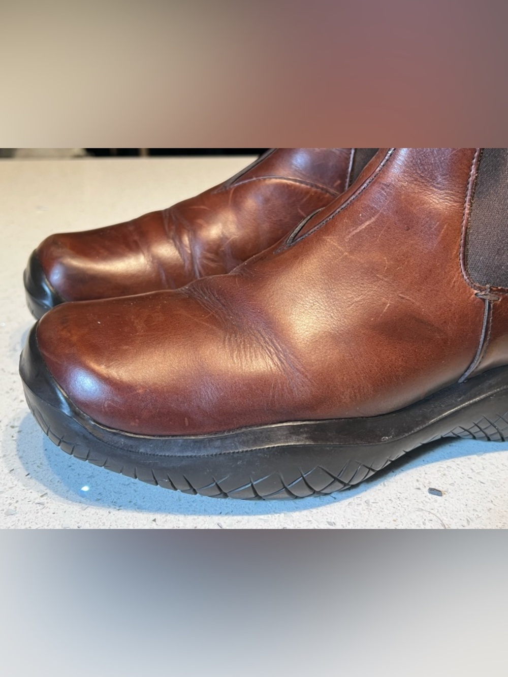 Prada brown leather chunky vintage Chelsea boots - Picture 6 of 9